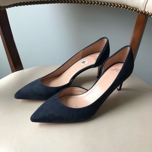 J. Crew Navy Suede D’Orsay Pumps 8.5